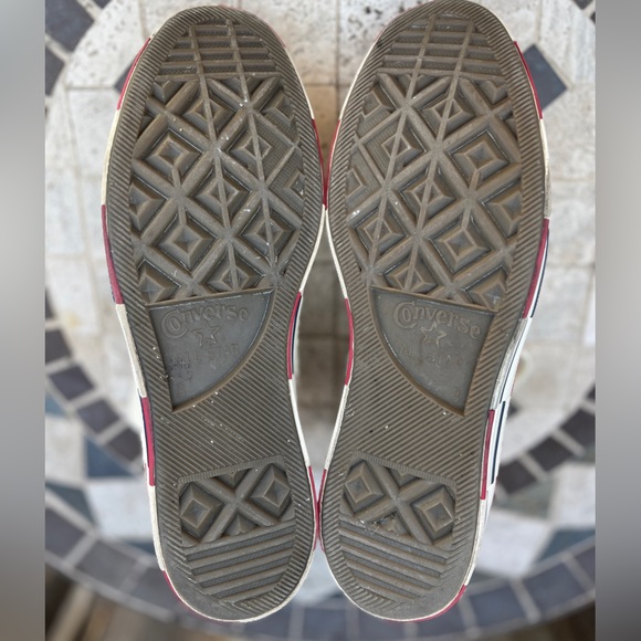 Brain Dead Black and White High-Tops with Red and Blue Stripes - Picture 15 of 16